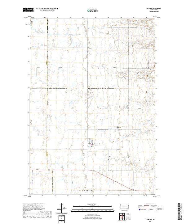 USGS US Topo 7.5-minute map for Raymond SD 2021