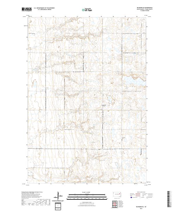 USGS US Topo 7.5-minute map for Raymond SE SD 2021