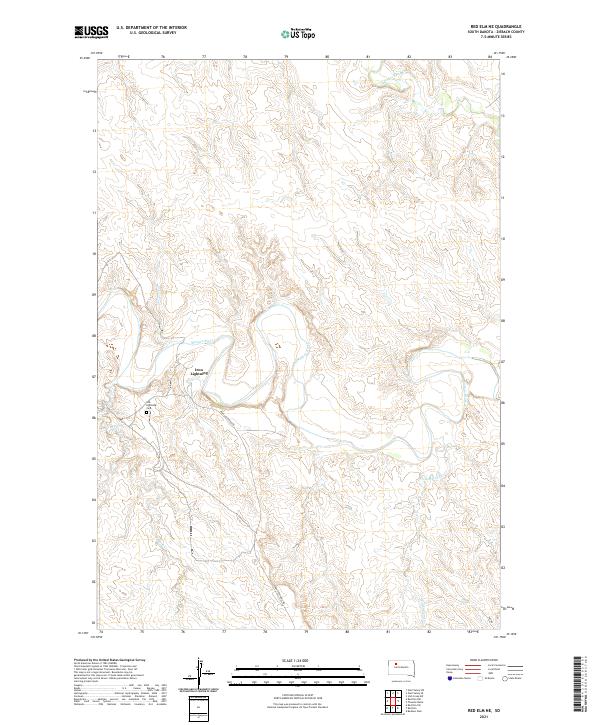 USGS US Topo 7.5-minute map for Red Elm NE SD 2021