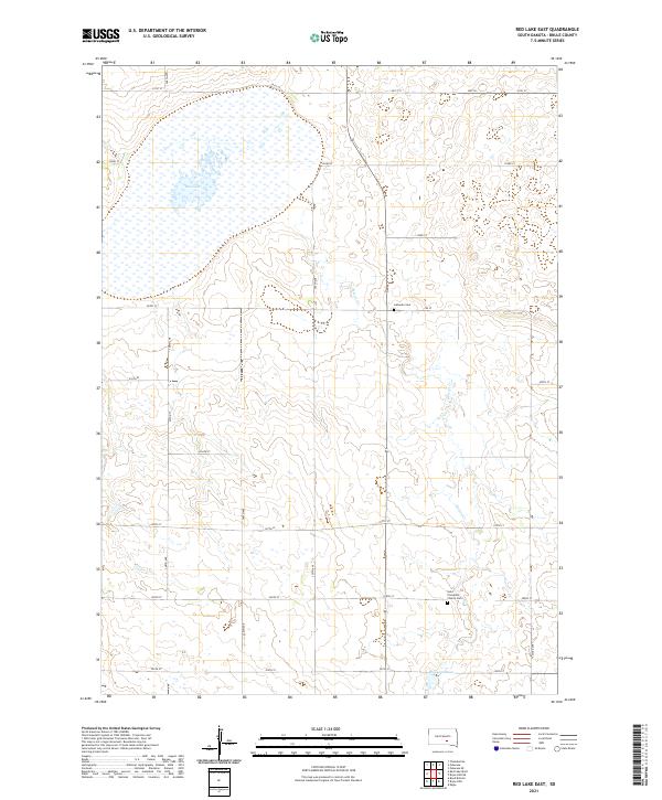 USGS US Topo 7.5-minute map for Red Lake East SD 2021