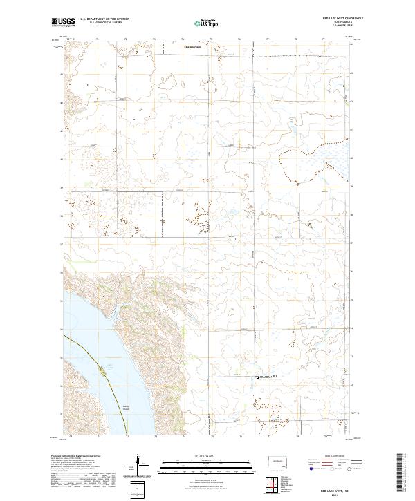 USGS US Topo 7.5-minute map for Red Lake West SD 2021