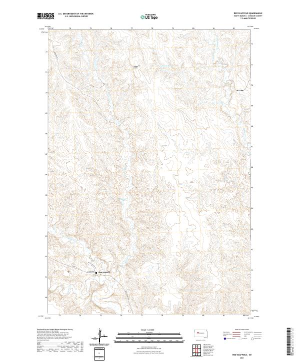 USGS US Topo 7.5-minute map for Red Scaffold SD 2021