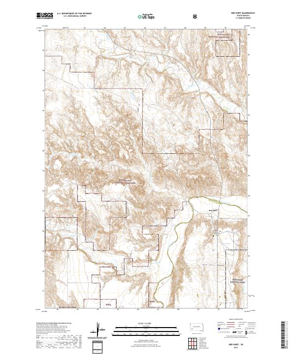 USGS US Topo 7.5-minute map for Red Shirt SD 2021