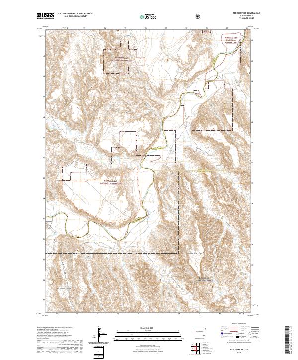 USGS US Topo 7.5-minute map for Red Shirt NE SD 2021