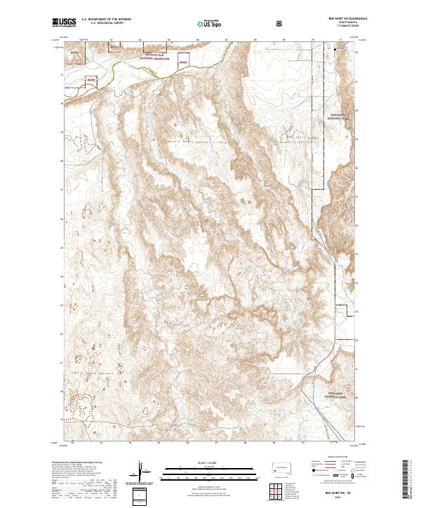 USGS US Topo 7.5-minute map for Red Shirt SW SD 2021