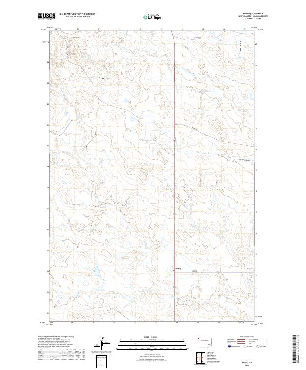 USGS US Topo 7.5-minute map for Redig SD 2021