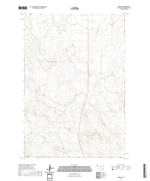 USGS US Topo 7.5-minute map for Redig NE SD 2021