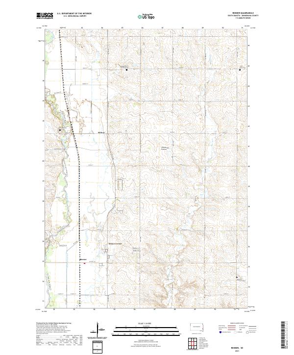 USGS US Topo 7.5-minute map for Renner SD 2021