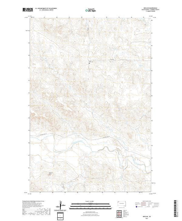 USGS US Topo 7.5-minute map for Reva NE SD 2021