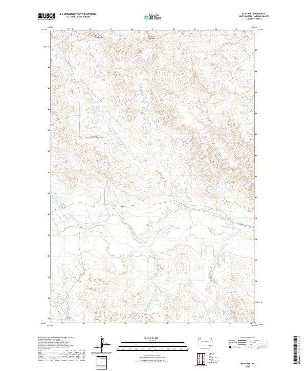 USGS US Topo 7.5-minute map for Reva NW SD 2021