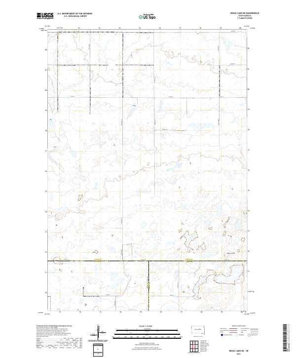 USGS US Topo 7.5-minute map for Rezac Lake NE SD 2021