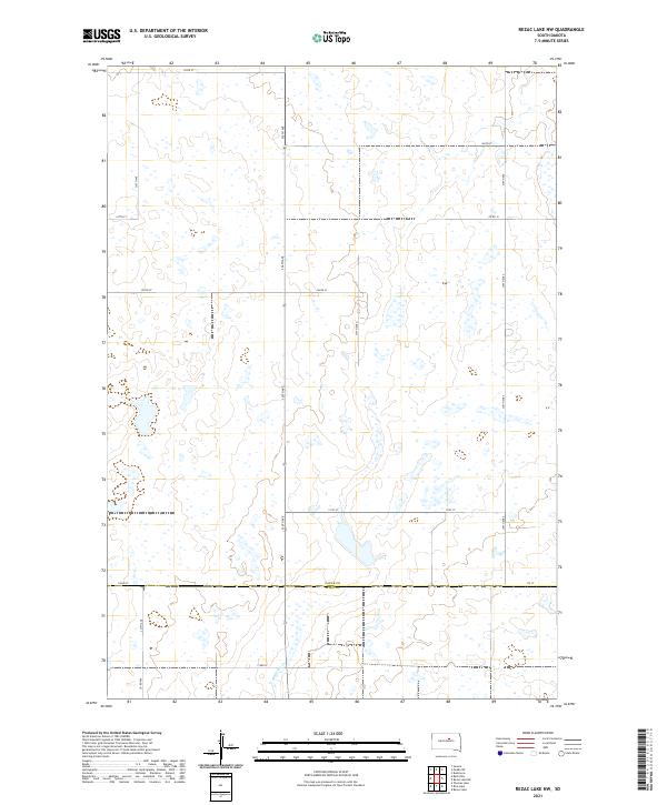 USGS US Topo 7.5-minute map for Rezac Lake NW SD 2021