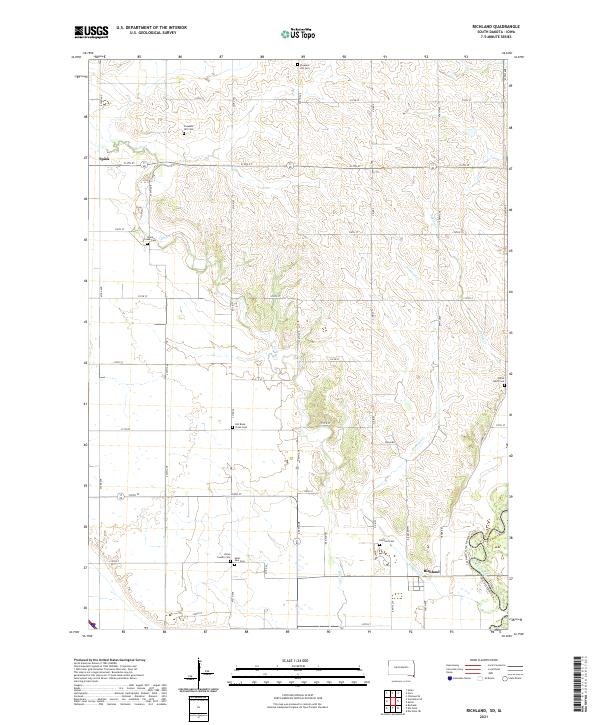 USGS US Topo 7.5-minute map for Richland SDIA 2021