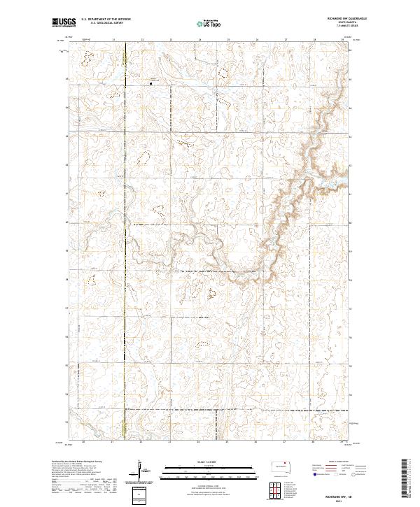 USGS US Topo 7.5-minute map for Richmond NW SD 2021