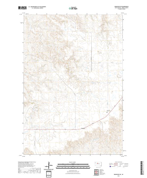 USGS US Topo 7.5-minute map for Ridgeview SW SD 2021