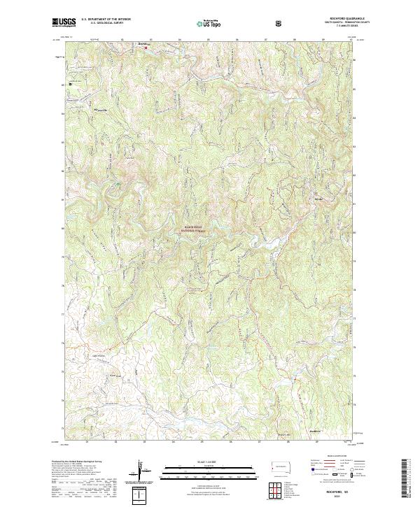 USGS US Topo 7.5-minute map for Rochford SD 2021