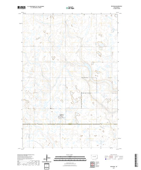 USGS US Topo 7.5-minute map for Rockham SD 2021