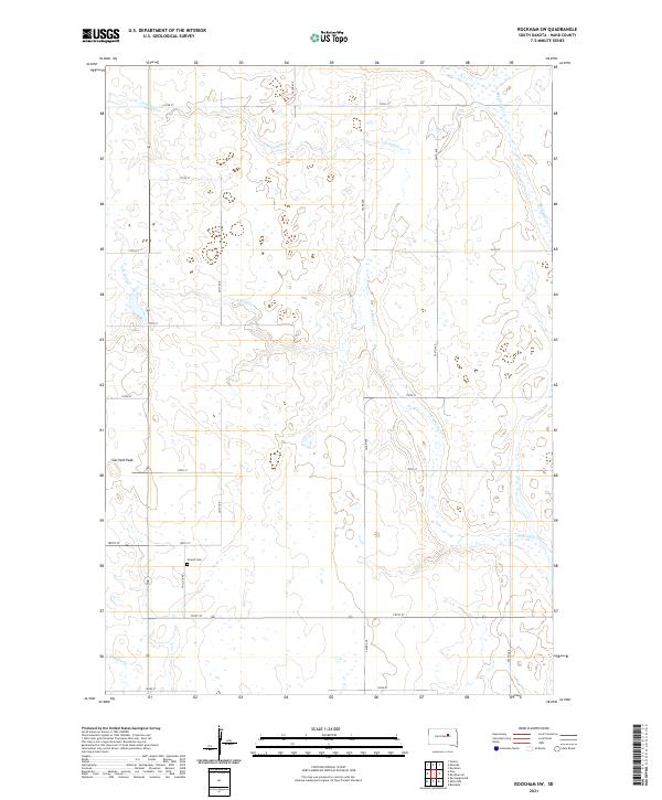 USGS US Topo 7.5-minute map for Rockham SW SD 2021