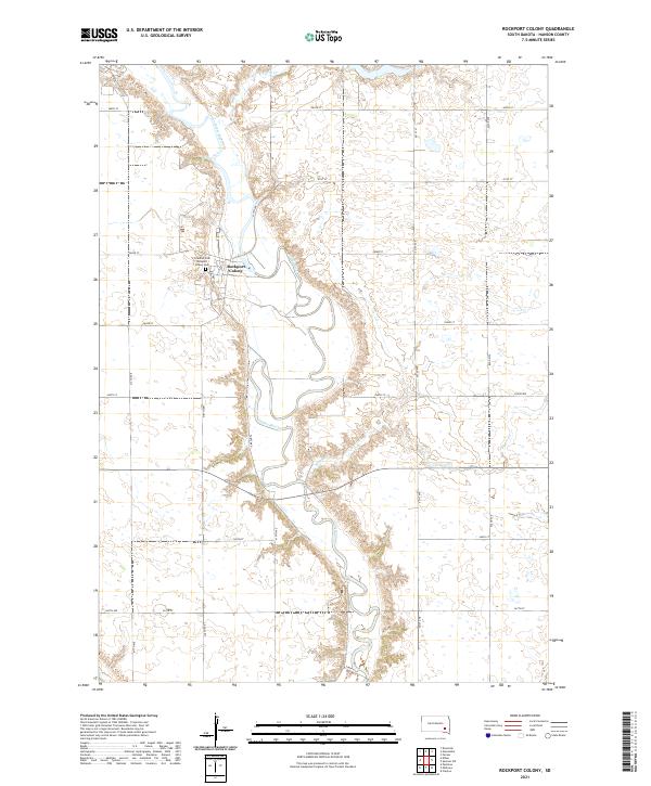 USGS US Topo 7.5-minute map for Rockport Colony SD 2021