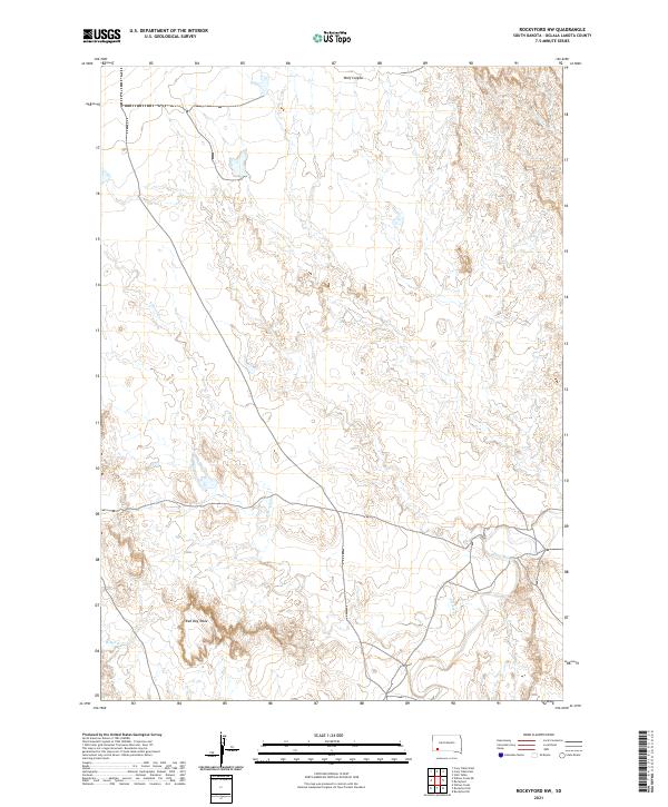 USGS US Topo 7.5-minute map for Rockyford NW SD 2021