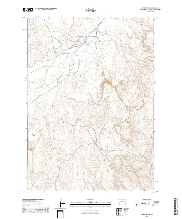 USGS US Topo 7.5-minute map for Rockyford SW SD 2021