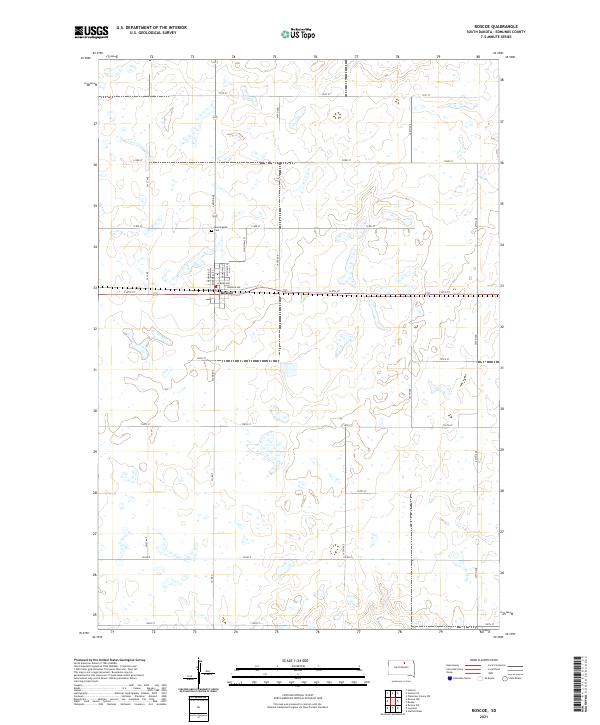 USGS US Topo 7.5-minute map for Roscoe SD 2021