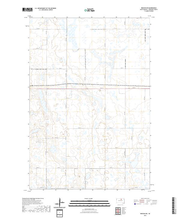 USGS US Topo 7.5-minute map for Roscoe NW SD 2021