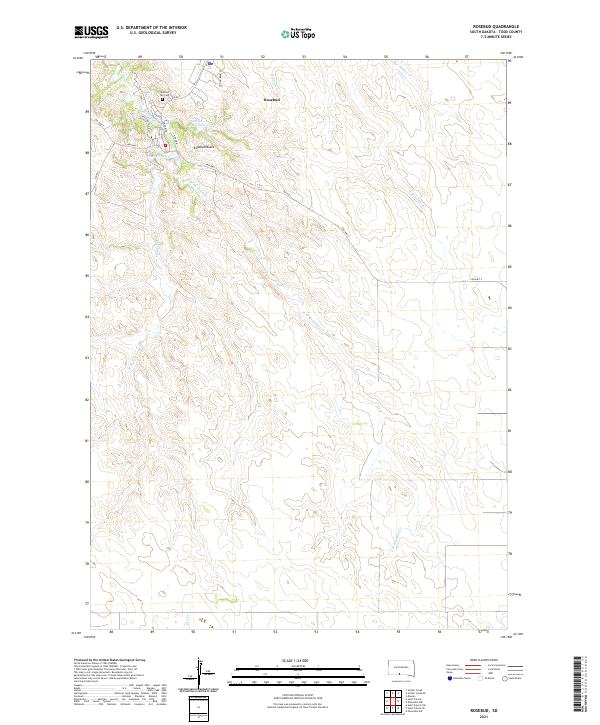 USGS US Topo 7.5-minute map for Rosebud SD 2021