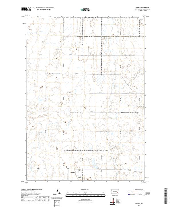 USGS US Topo 7.5-minute map for Roswell SD 2021