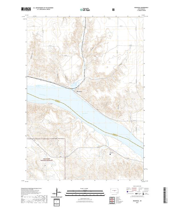 USGS US Topo 7.5-minute map for Rousseau SD 2021