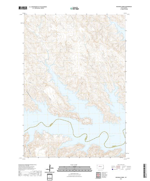 USGS US Topo 7.5-minute map for Rousseau Creek SD 2021