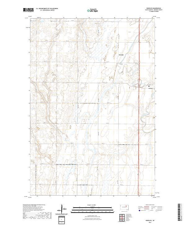 USGS US Topo 7.5-minute map for Rudolph SD 2021