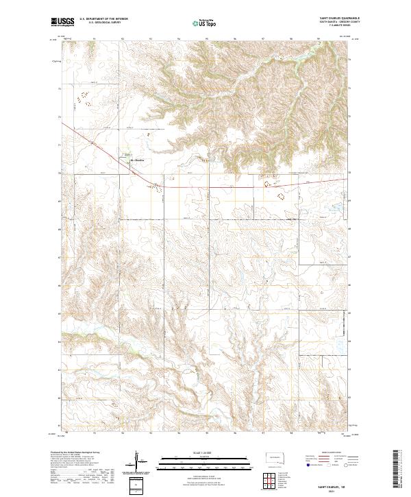 USGS US Topo 7.5-minute map for Saint Charles SD 2021