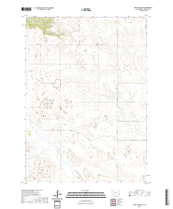 USGS US Topo 7.5-minute map for Saint Francis SW SD 2021