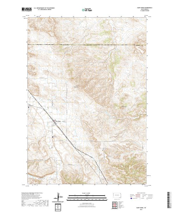 USGS US Topo 7.5-minute map for Saint Onge SD 2021