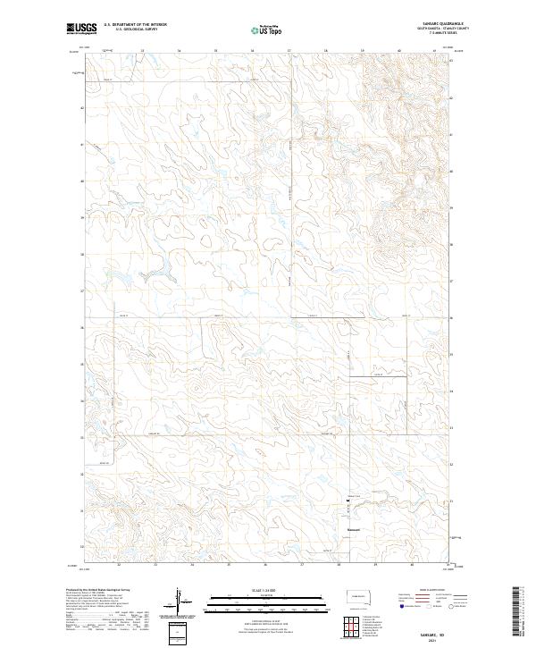 USGS US Topo 7.5-minute map for Sansarc SD 2021