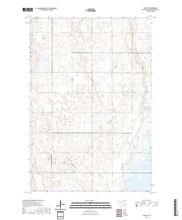 USGS US Topo 7.5-minute map for Savo SE SD 2021