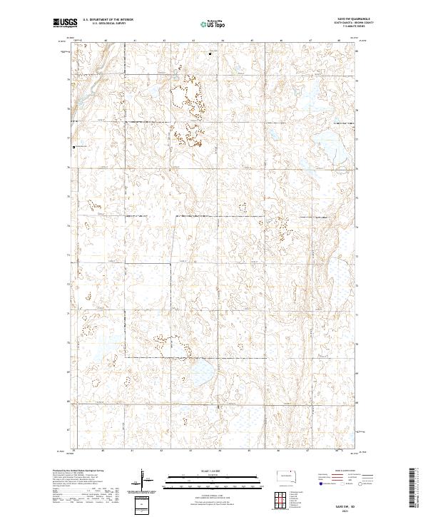 USGS US Topo 7.5-minute map for Savo SW SD 2021