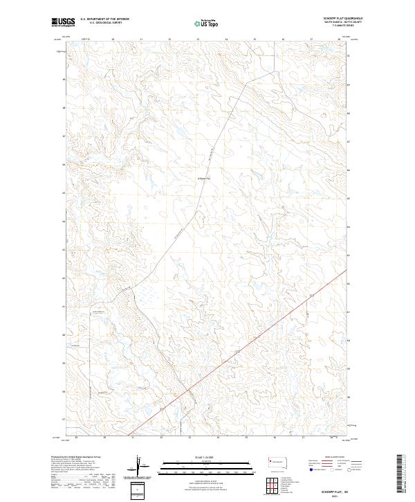 USGS US Topo 7.5-minute map for Schoepp Flat SD 2021