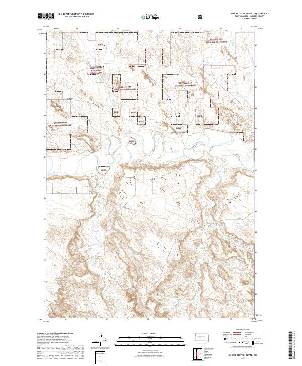 USGS US Topo 7.5-minute map for School Section Butte SD 2021