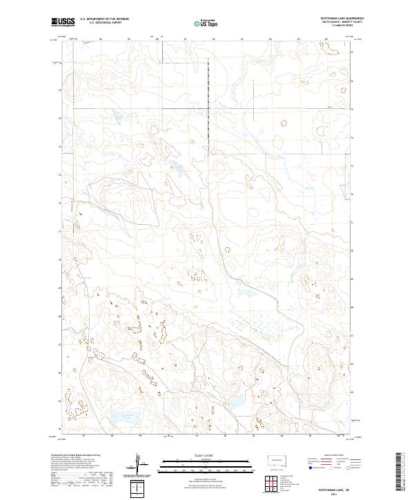 USGS US Topo 7.5-minute map for Scotchman Lake SD 2021