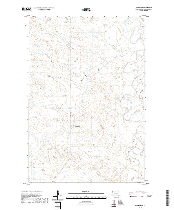 USGS US Topo 7.5-minute map for Scott Creek SD 2021