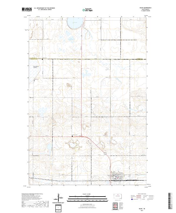 USGS US Topo 7.5-minute map for Selby SD 2021