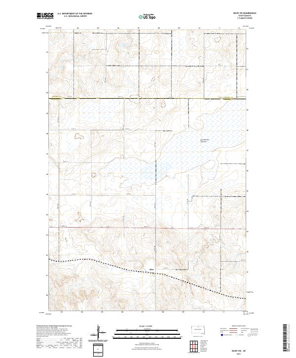 USGS US Topo 7.5-minute map for Selby SW SD 2021