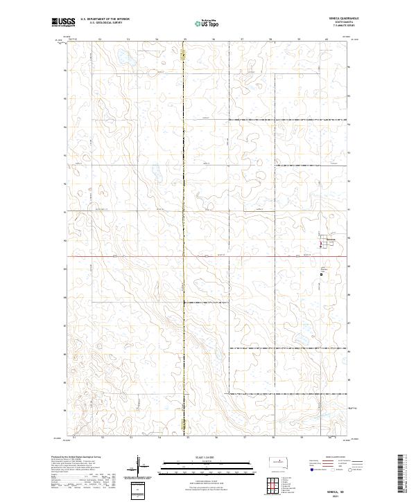 USGS US Topo 7.5-minute map for Seneca SD 2021