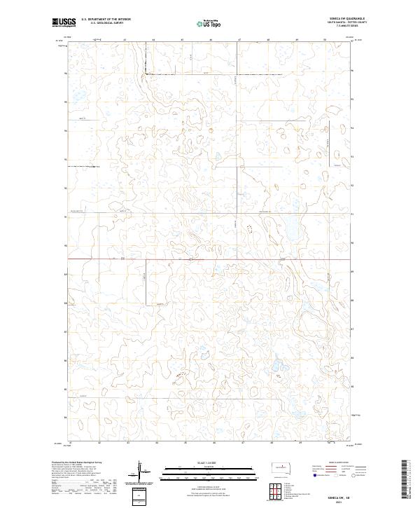 USGS US Topo 7.5-minute map for Seneca SW SD 2021