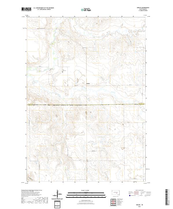 USGS US Topo 7.5-minute map for Shelby SD 2021