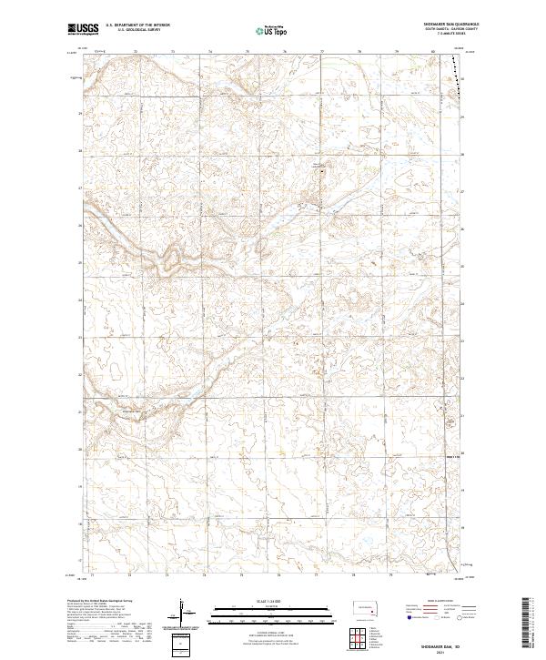 USGS US Topo 7.5-minute map for Shoemaker Dam SD 2021