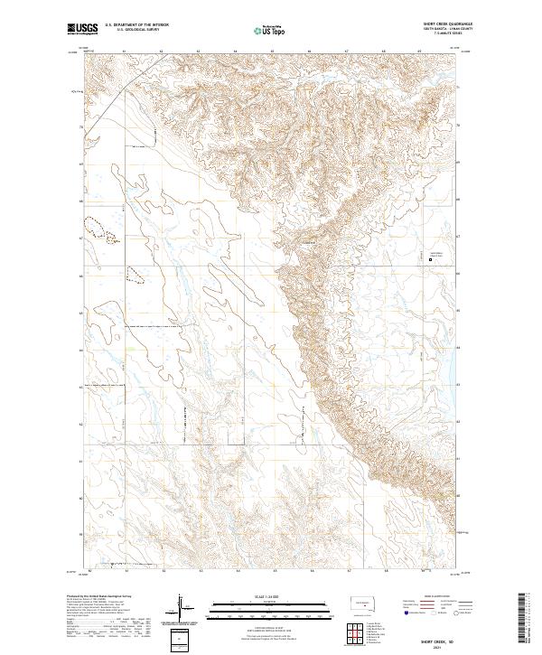 USGS US Topo 7.5-minute map for Short Creek SD 2021