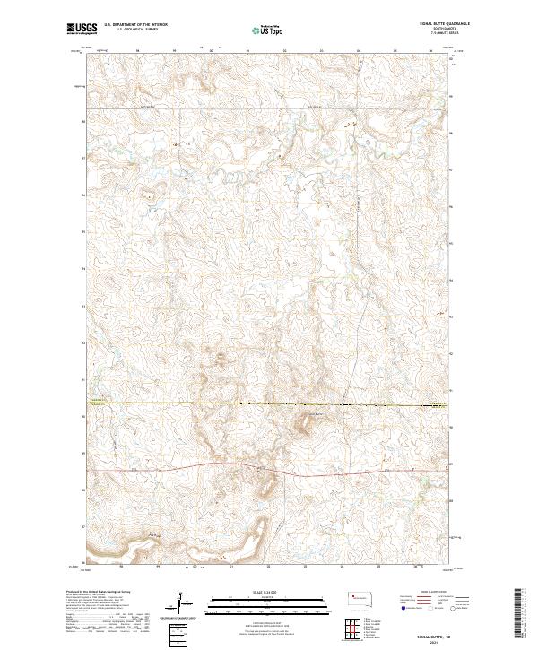 USGS US Topo 7.5-minute map for Signal Butte SD 2021